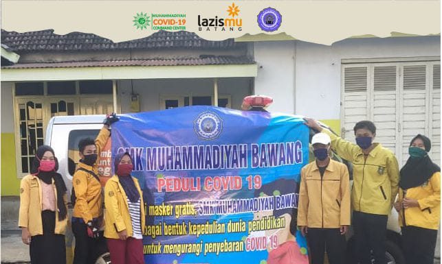 SMK Muhammadiyah Bawang, Kab. Batang dan Lazismu Batang Membagikan 2000 Masker